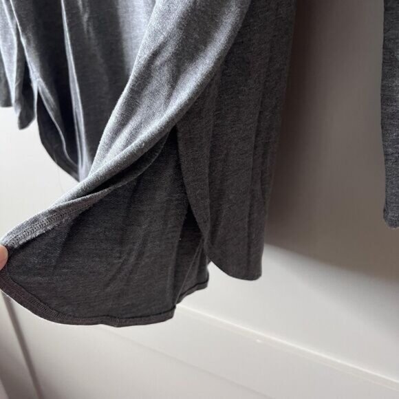 Eileen Fisher Shirt Womens Large Gray Tencel Lyocell Tunic Long Sleeve Made USA - Picture 5 of 11